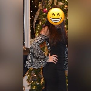 Elle Wilde Mon Cheri Mermaid Dress with Bell Sleeve